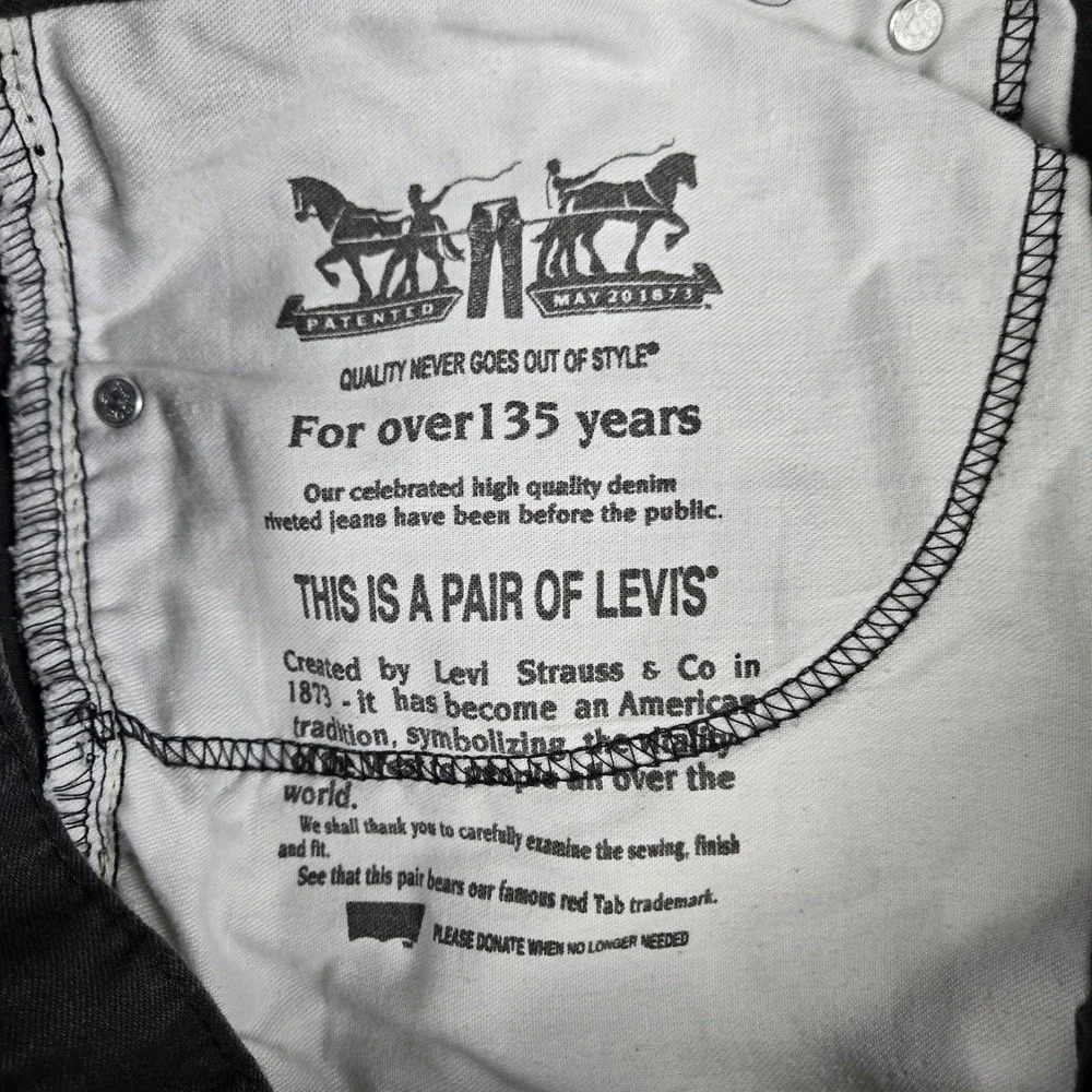 Levis‎ 505 Straight Leg Jeans Mens 36 x 34 Black Five Pocket Zip Fly White Tab
